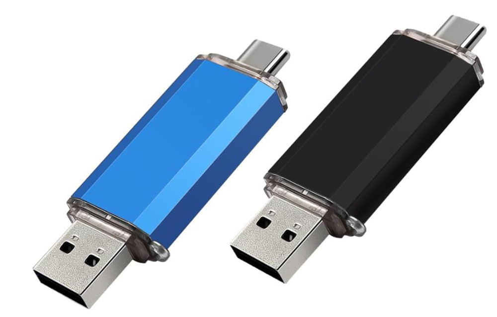 Myemuun 128GB USB C Flash Drive to USB A Memory Stick Jump Drive 2-Pack Storage